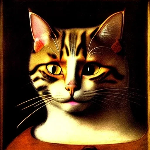 portrait of a cat by Leonardo da Vinci style