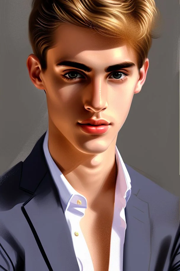 Extremely rich young guy, attractive portrait