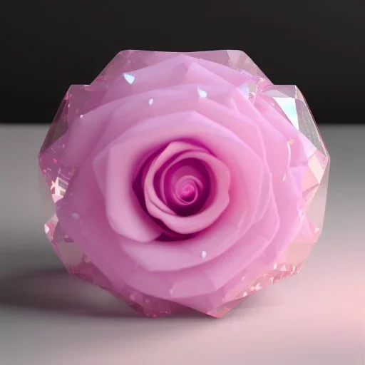 Pink transparent Crystal Rose Bouquet Flower