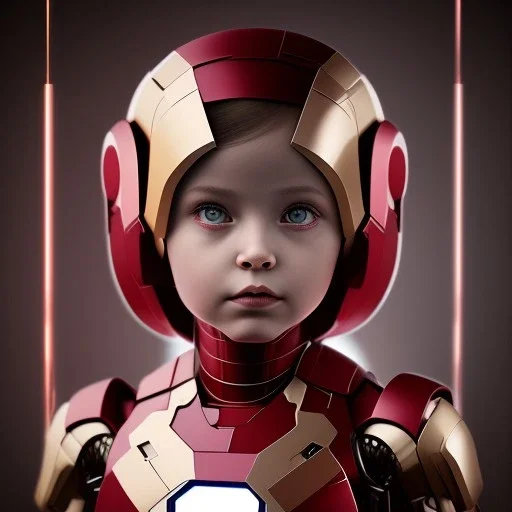 a little girl looking like iron man and a lot of red liquid around her, steam punk, scary, horror, realistic, made in octane, cinematic, ultra-realistic, extremely detailed octane rendering, 8K, VRAY Super Real ar 2:3, dof photorealistic futuristic 50mm lens hard lighting dark gray tintype photograph, realistic lighting, sephia colors