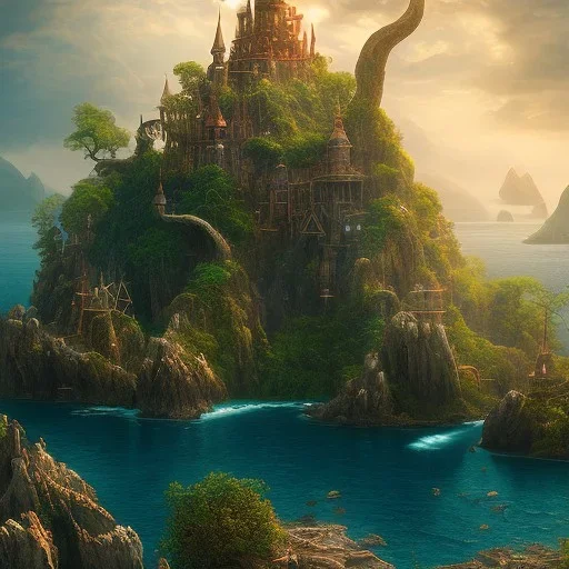 Mysterious island, --s 8000000, cinematic lighting, intricate details, ultra realistic style, 8k resolution