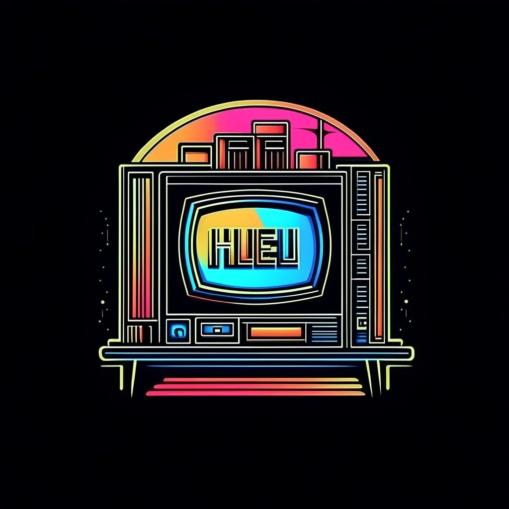 Hotel Restaurant Logo, 90s Aesthetic and feel, Australian, CRT TV Effect.