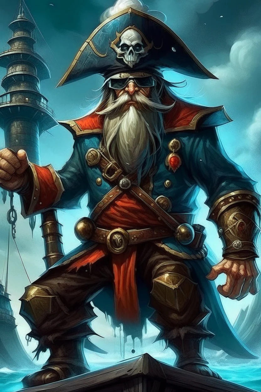 Pirate has only one eye, only one leg and only one hand on the last floor of the tower of the ice and fire