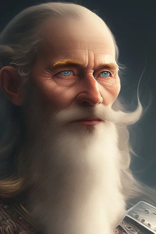 Fire theme art, Portrait of a viking by Michelangelo, 8K, close-up face