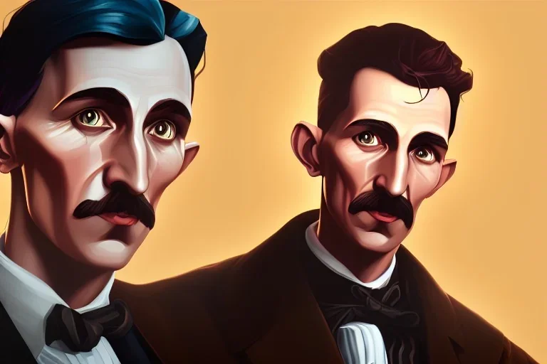 Portrait of Nikola Tesla by Jake Bartok