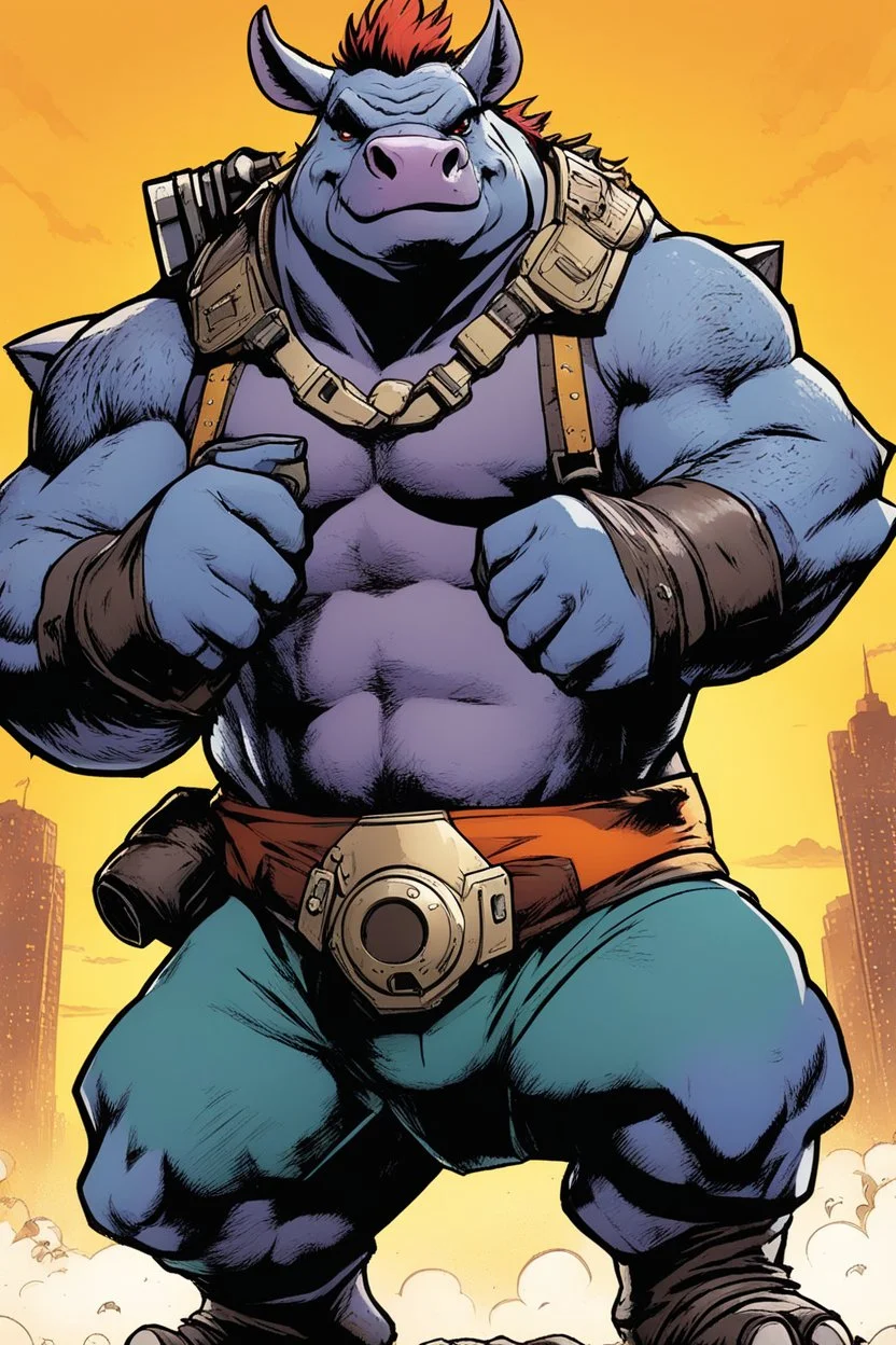 think about a commercial poster script with Bebop (the mutant warthog) and Rocksteady (the mutant rhinoceros) pointing his finger to the camera with a smile, saying "yes, you." Bigger! Wilder! Whoa!