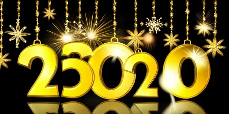 Happy New Year 2023 - golden numbers in holiday night