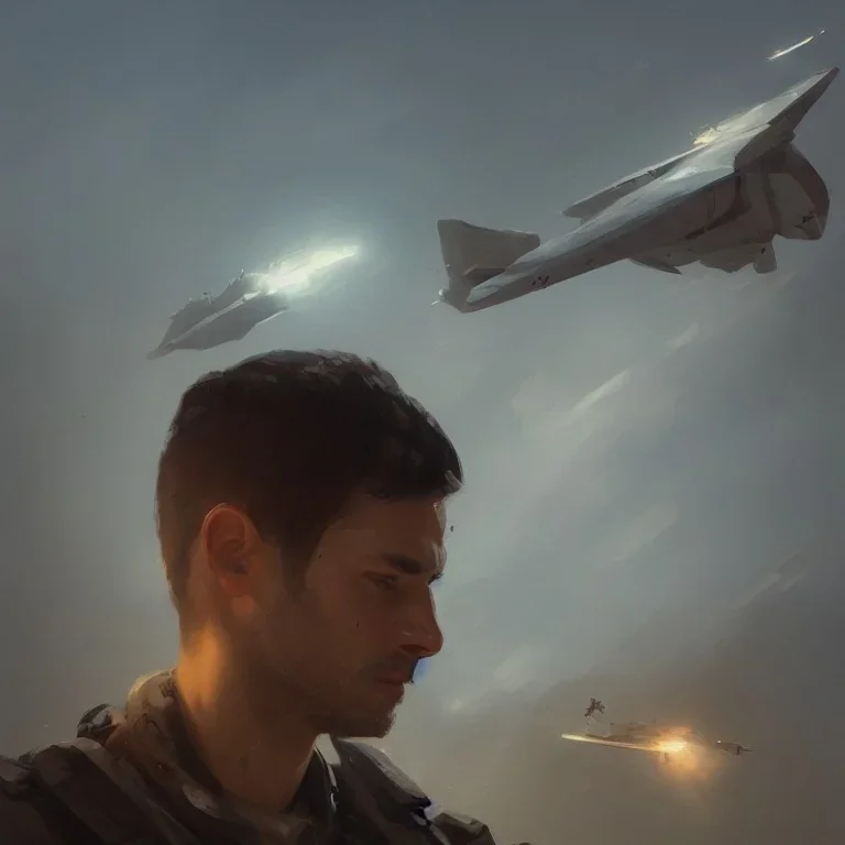 8K resolution concept art portrait by Greg Rutkowski, airplane pilot