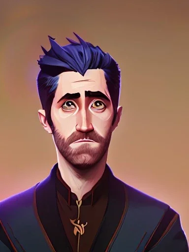 Portrait of a 30 year old strange gay wizard like Jake Gyllenhaal