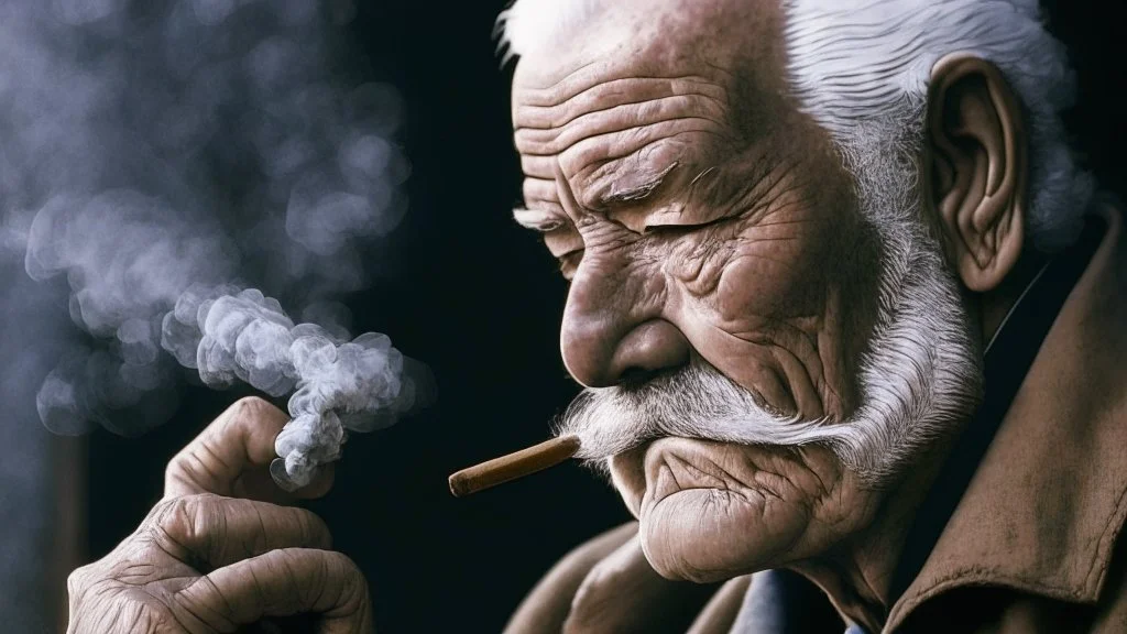 Old man smoking
