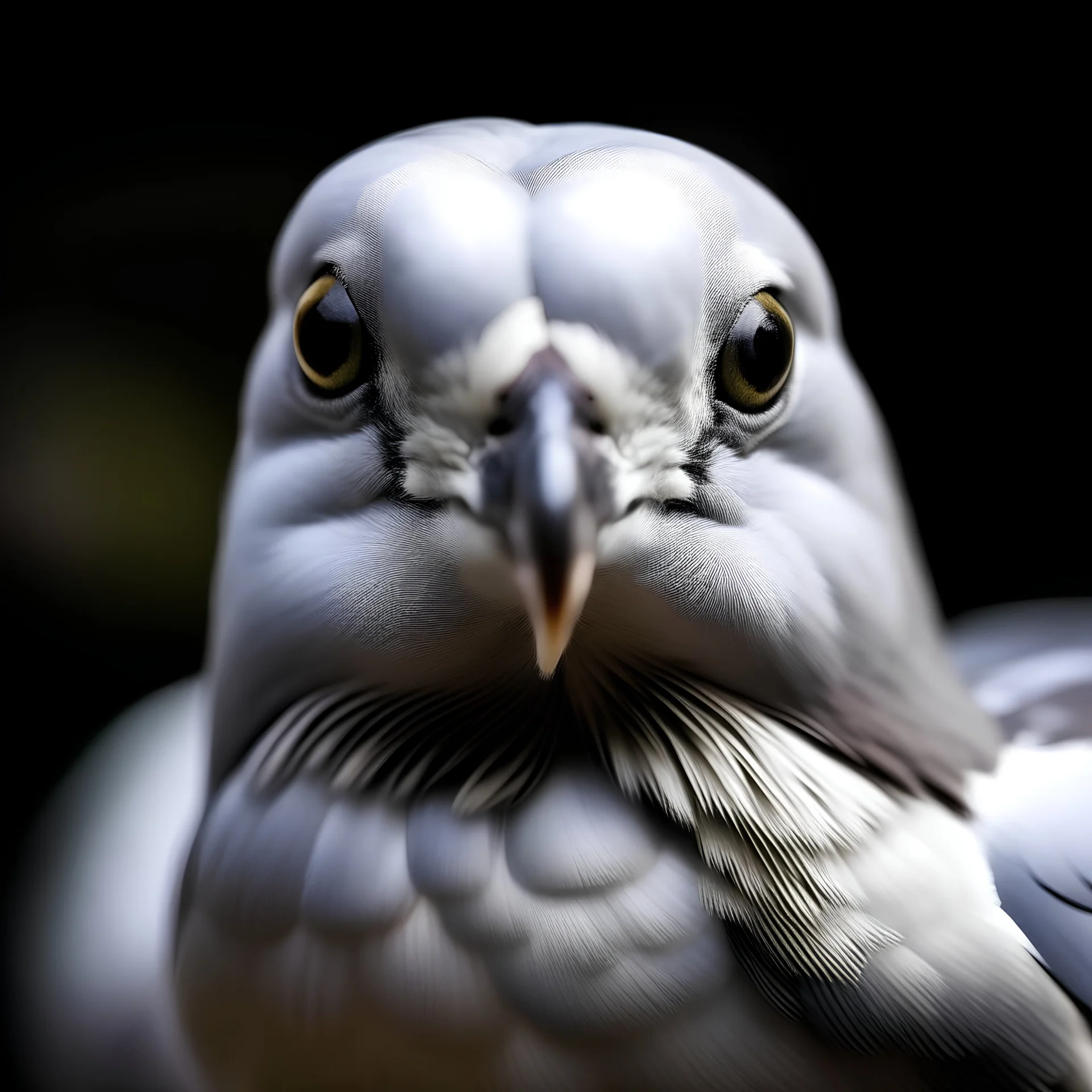 A dove with its eyes around it