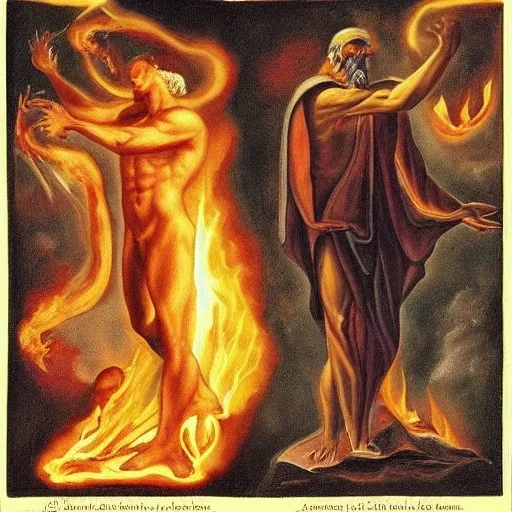 Fire god+creation of Adam