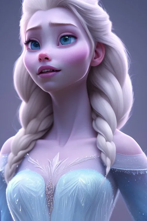 Elsa from Frozen, semirealistic, 8k resolution concept art portrait by Greg Rutkowski,