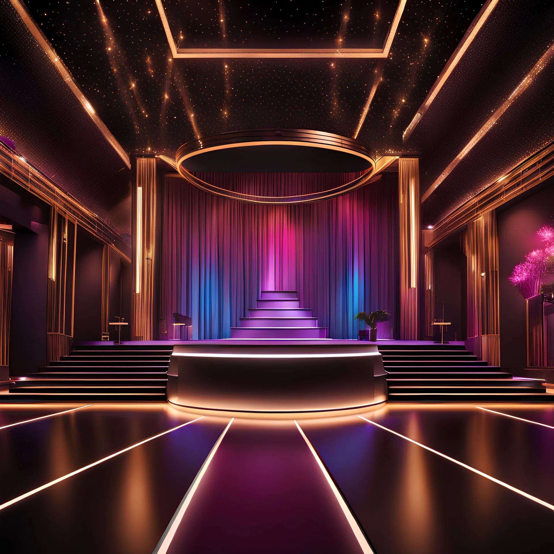 a luxury night club dance stage