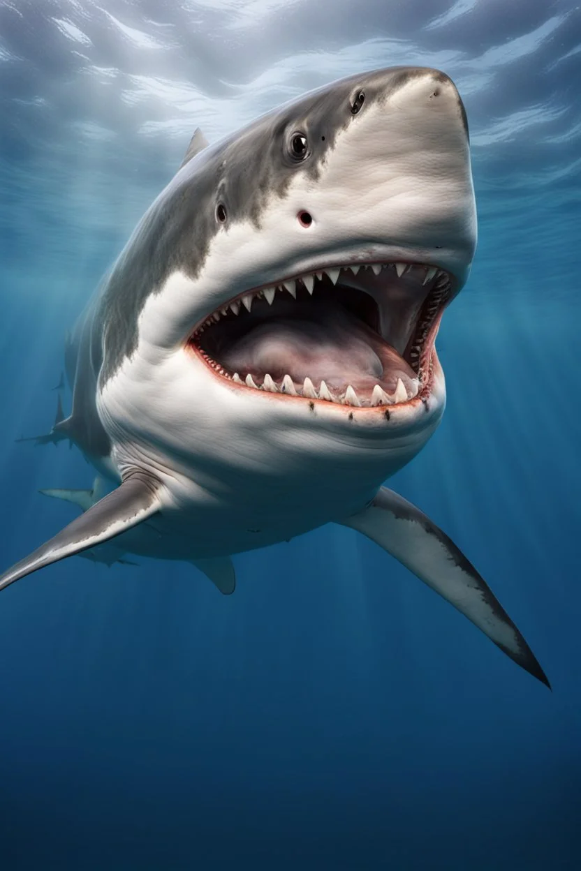 Friendly great white shark