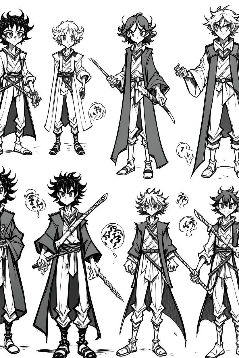 Character drawing sketches inspired by the Demon Slayer anime