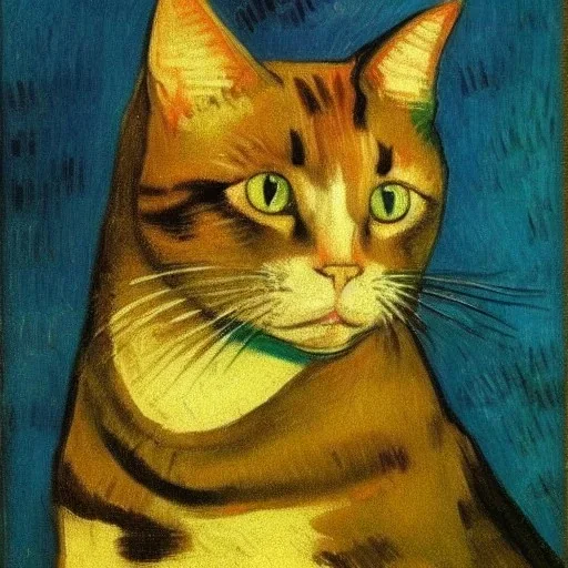 Portrait of a cat by Van Gogh