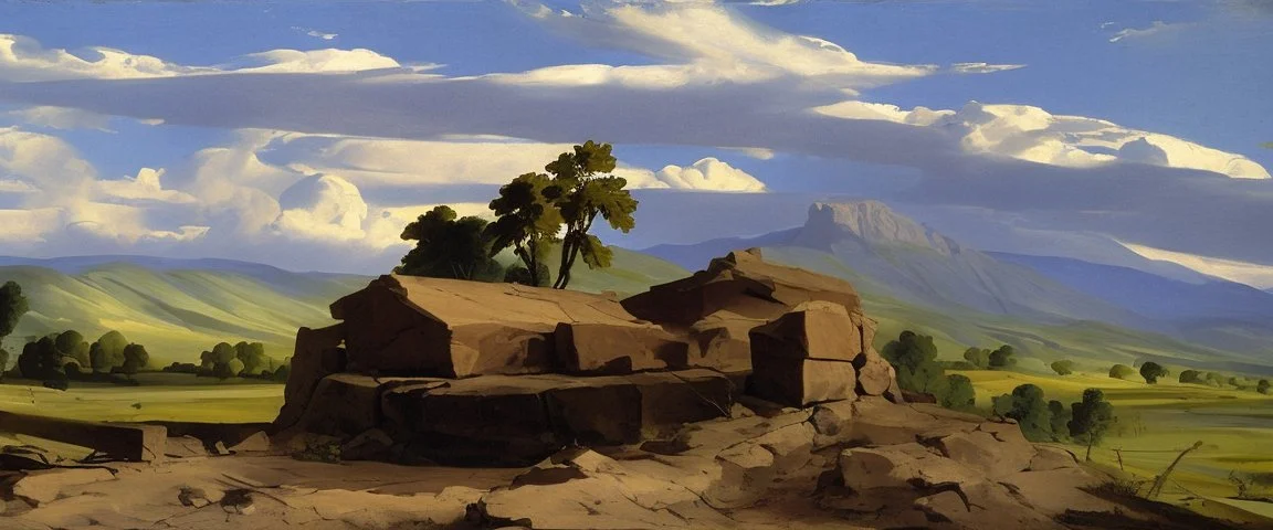 texas hill landscape by poussin