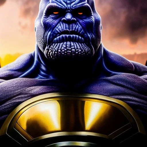 Ultra detailed fullbody Portrait in oil on canvas of Thanos fusion Darkseid with Helmet and Armor,intense stare,extremely detailed digital painting, extremely detailed face,crystal clear Big eyes, mystical colors ,perfectly centered image, perfect composition, rim light, beautiful lighting,masterpiece,8k, stunning scene, raytracing, anatomically correct, in the style of robert e howard and Ken Kelley and Ohrai Noriyoshi and Simon Bisley and tomzj1