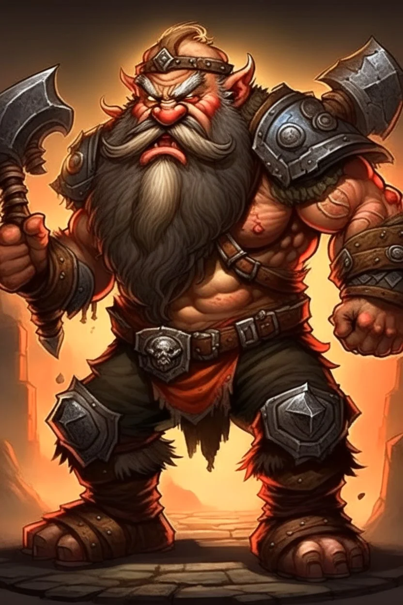 dwarf warrior enraged angry berserk berserking beserker mad barbarian smoldering furious small short man knight soldier