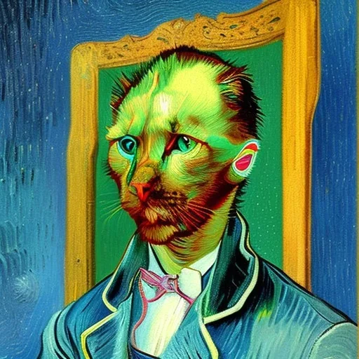 Portrait of a cat by Van Gogh