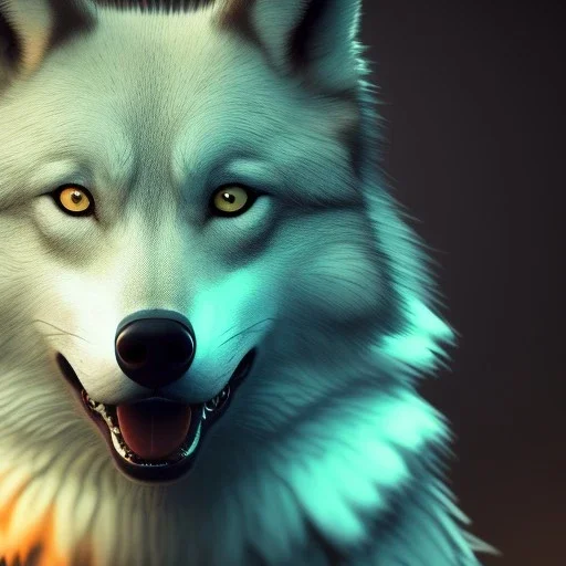 Lime Wolf, orange eyes, 8K, cinematic lighting, sharp focus, masterpiece, expert