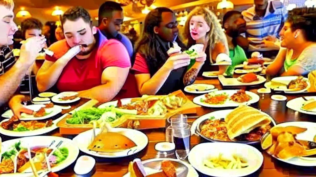 overeaters anonymous support group challenge each other in all you can eat contests