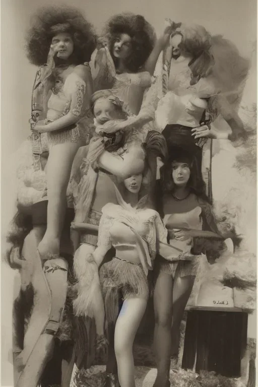 Four Ziegfeld Girl on short jeans