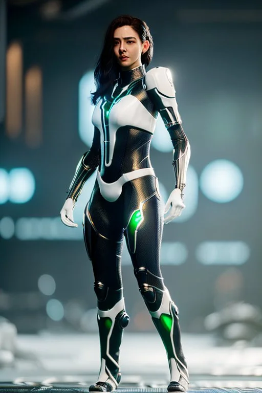 Cyborg symbiote, white color, green color, tendrils, high tech, cyberpunk, biopunk, membrane wings, carbon fiber