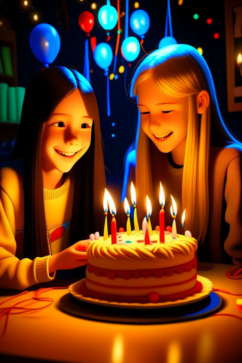 17 yazan mum ile doğum günü kutlayan 2 kız