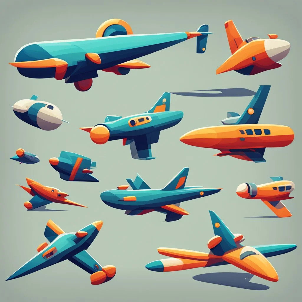 stylized planes 2d