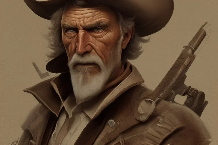 old RUGED cowboy face