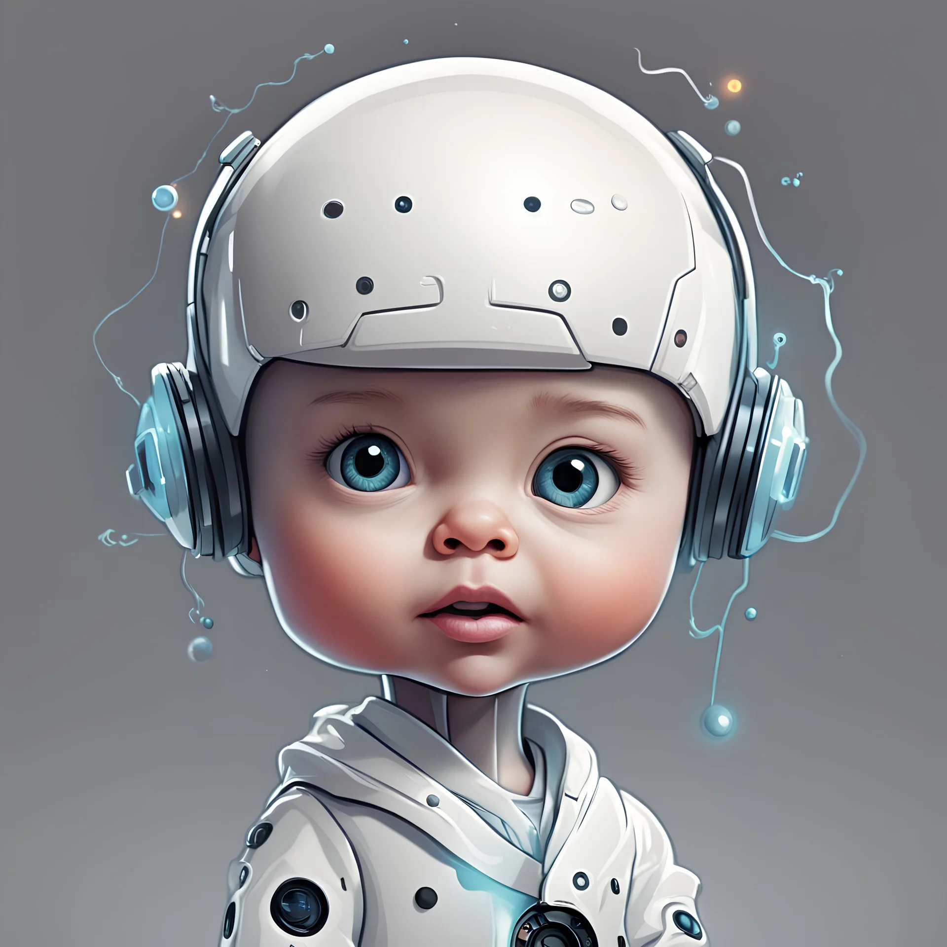 smart baby ai who is gonna take over the world. cartoon. profile picture