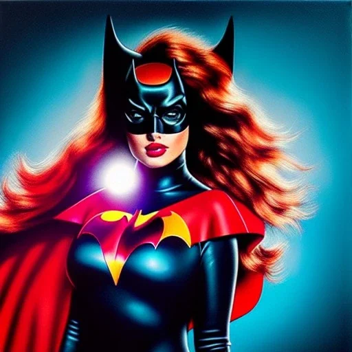 Ultra detailed fullbody Portrait in oil on canvas of busty ana de armas as Batwoman,wearing a skintight suit, extremely detailed digital painting,extremely detailed face,crystal clear Big eyes, mystical colors ,perfectly centered image, perfect composition, rim light, beautiful lighting,masterpiece,8k, stunning scene, raytracing, anatomically correct, in the style of Wizyakuza and robert e howard and InHyuk Lee and Ohrai Noriyoshi and Simon Bisley.