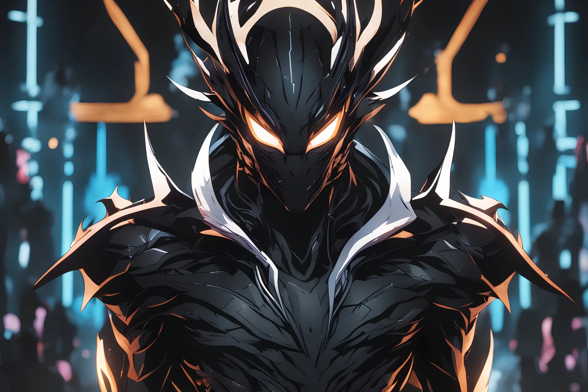Miles in 8k solo leveling shadow artstyle, Crystal and Symbiote them, neon effect , dragon tattoos, close picture, full body, apocalypse, intricate details, highly detailed, high details, detailed portrait, masterpiece,ultra detailed, ultra quality