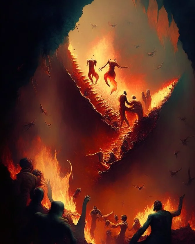 people falling into hell