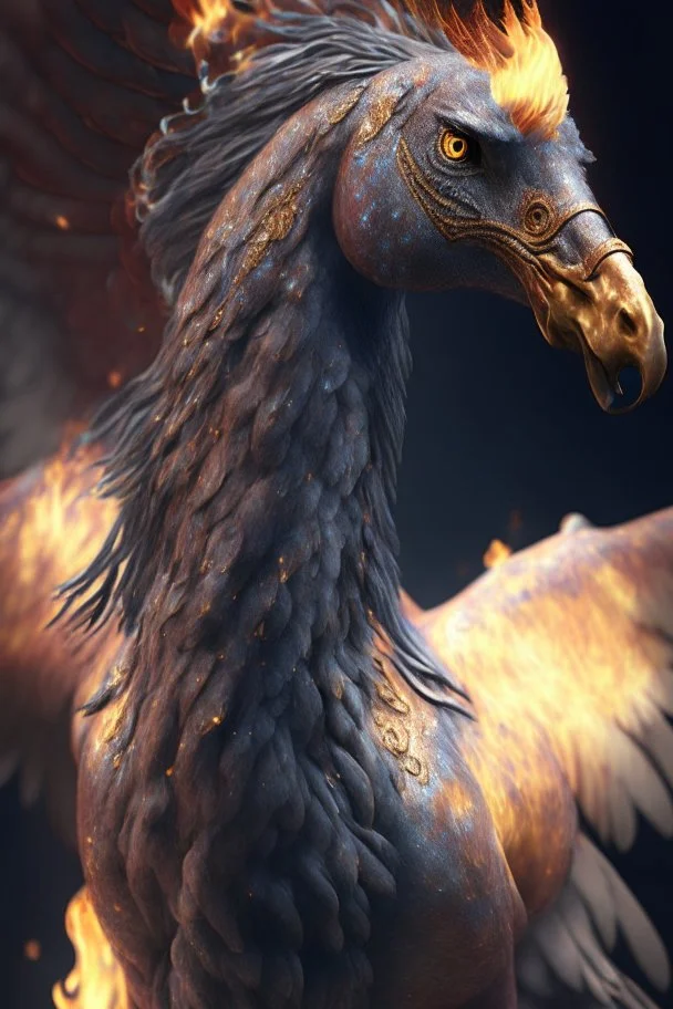 flaming spiritual Hippogriff ,insanely detailed, 16k resolution, perfect eyes, cinematic smooth, intricate detail