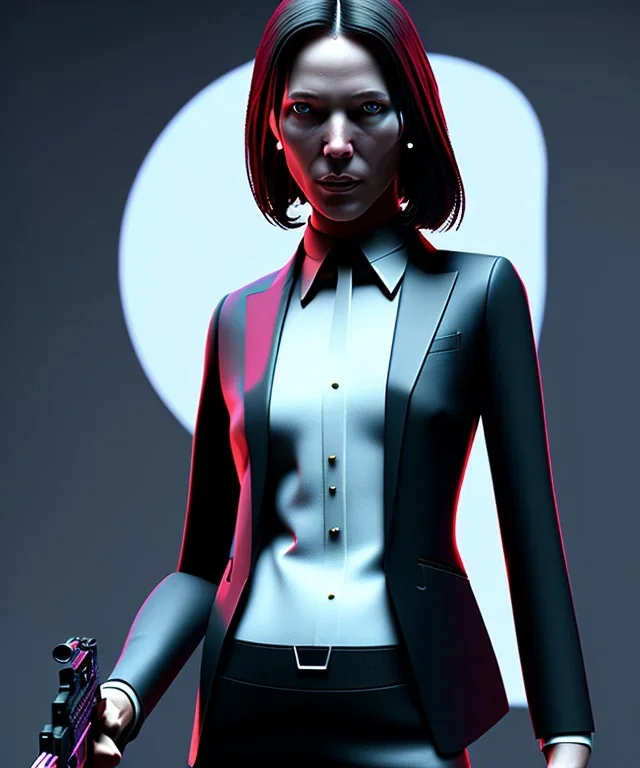 Female John wick, full body, bokeh