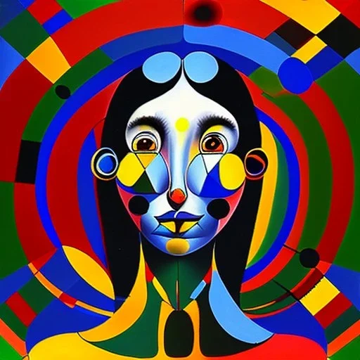 portrait of a woman joan miro style