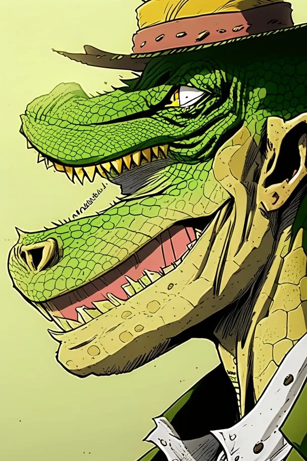 A comic portrait of Crocodile, from One Piece