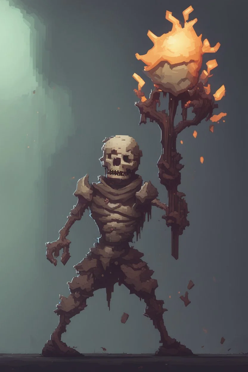 pixel undead sprite for pixel game side view idle. --ar 9:16