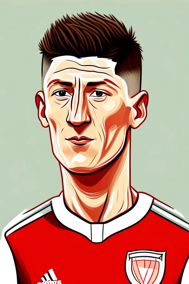 Robert Lewandowski Polish soccer player cartoon 2d