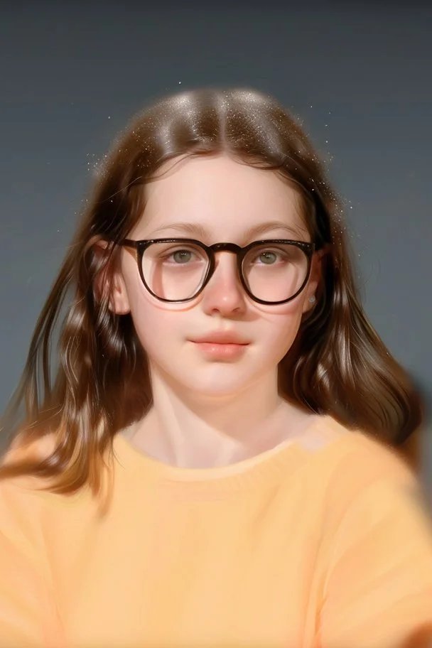 GIRL WITH VERY POOFY PERMED HAIR, PHOTOREALISTIC