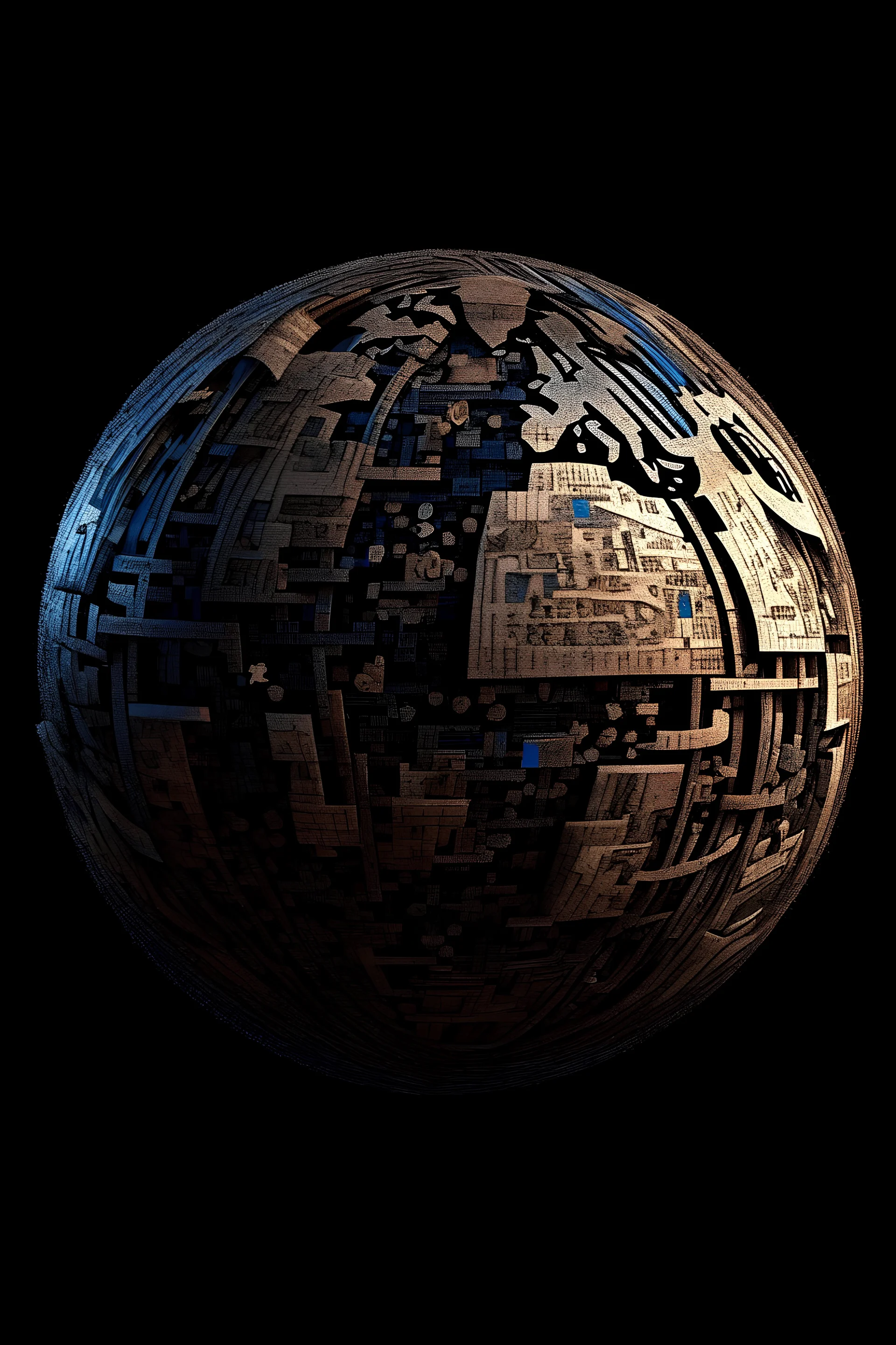 The globe is made of the letters of the English alphabet. The earth is in space and letters are flying around the earth. The letters form the outlines of the globe itself. Letters fly around the globe in a whirlwind. A lot of letters, an abstract composition. Everything is very well drawn. A high-resolution image of 8 K.