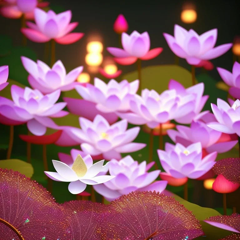 one big crystal subtle lotus in a subtle ambiance with a beautiful fairy, delicate colors, finely tuned detail, ultra high definition, 8 k, unreal engine 5, ultra sharp focus