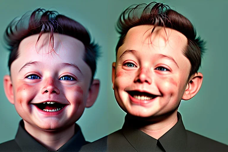 Elon musk as a Happy toddler