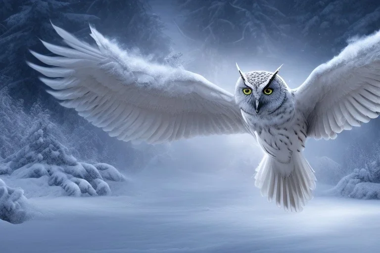 snow OWL wings attack