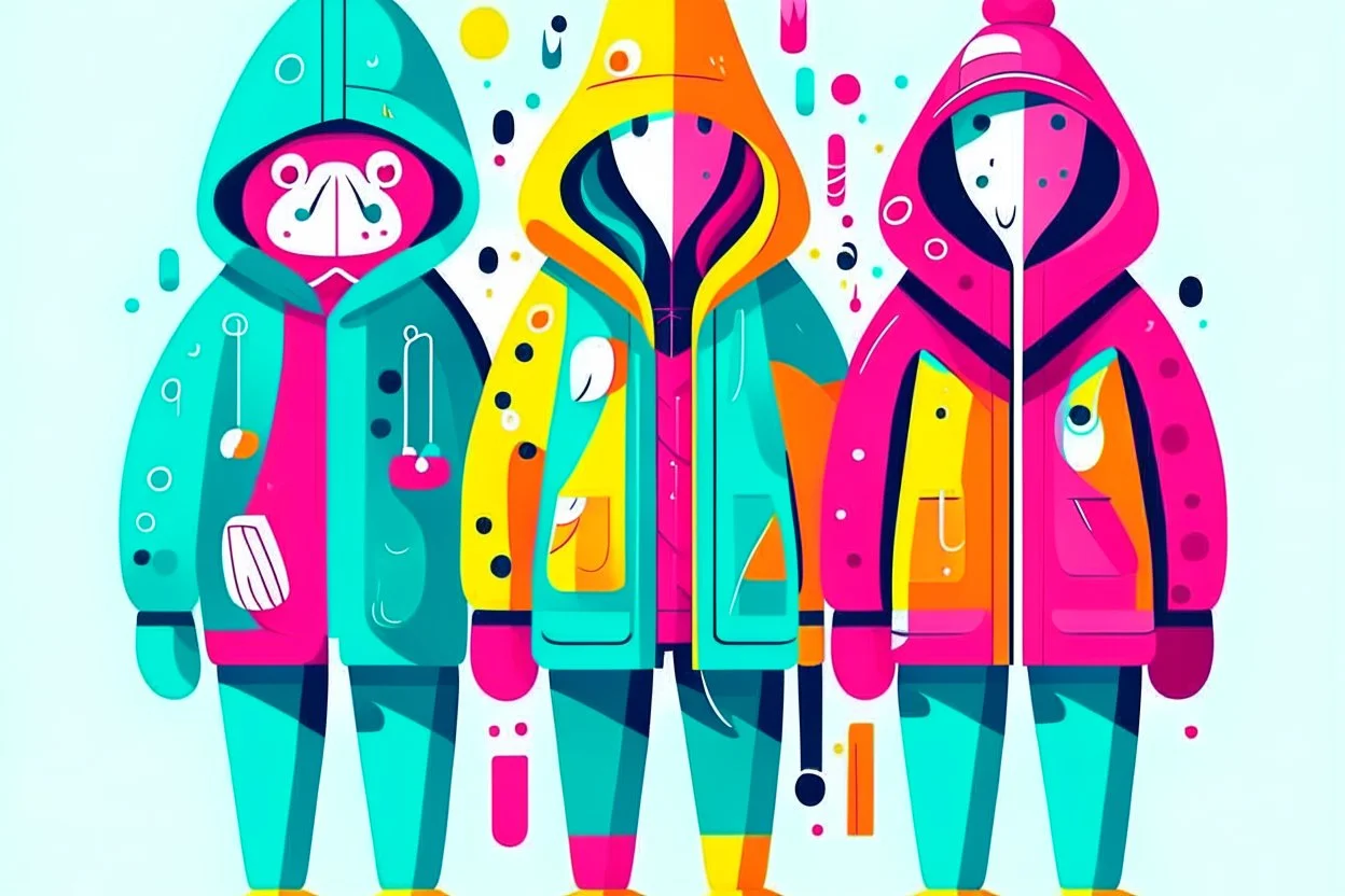 cool fun winter clothing brand winter wear random design party animal abstract objects machines simple 3 colours