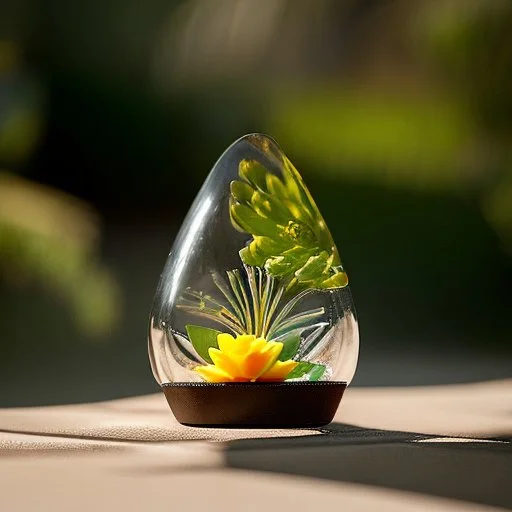 Surreal Waiizii Flower inside a glass sculpture, Art by Joshy Sly,