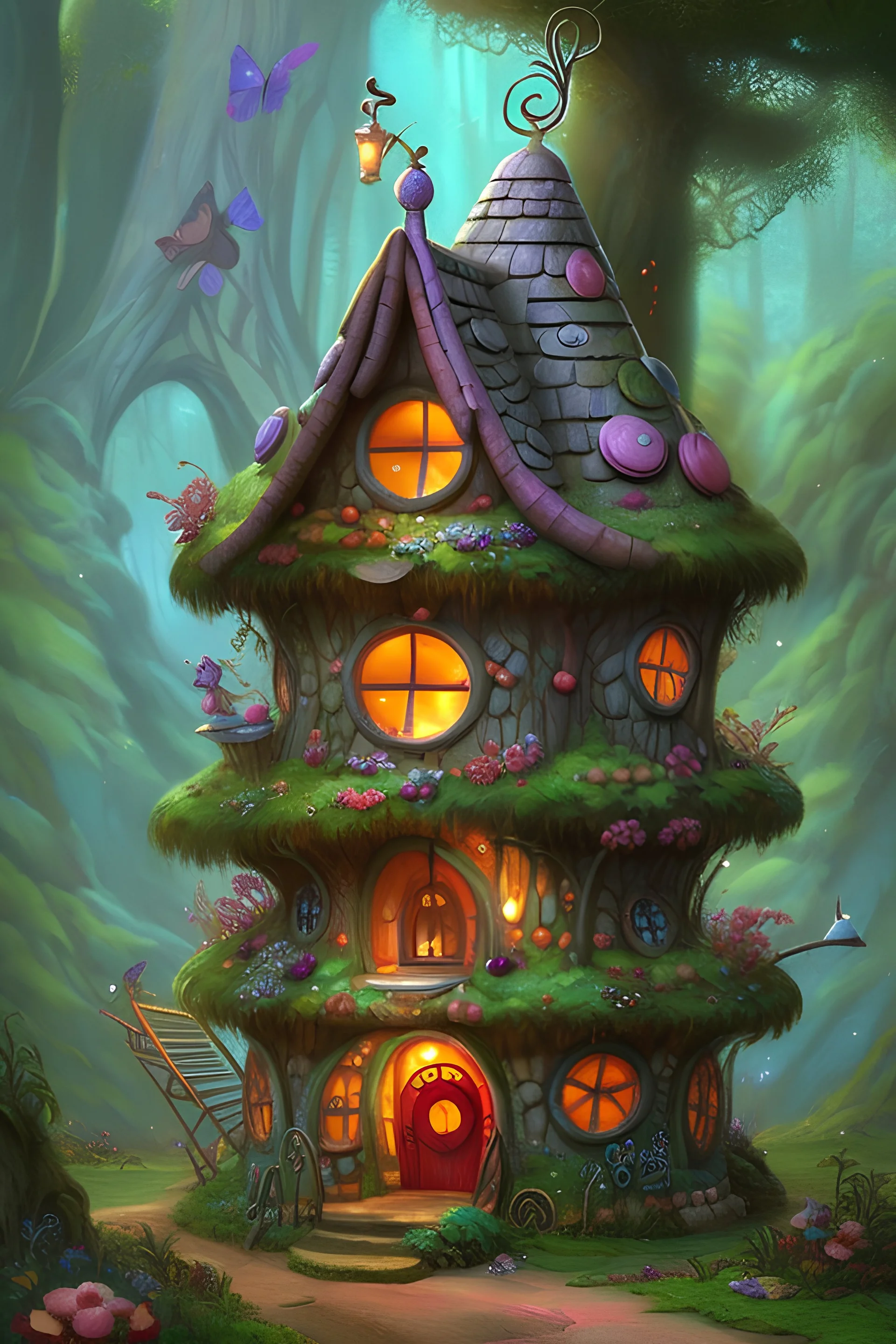 fairy house with a circus aesthetic